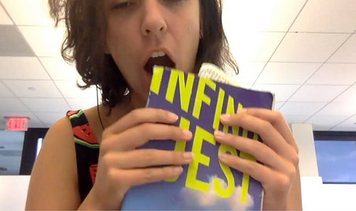 Still from "#eatinfinitejest: the first year" [click to view video[