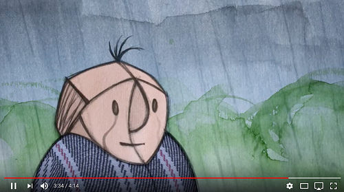 still from Falling Letters (Bokstavsbarn) [click to view[
