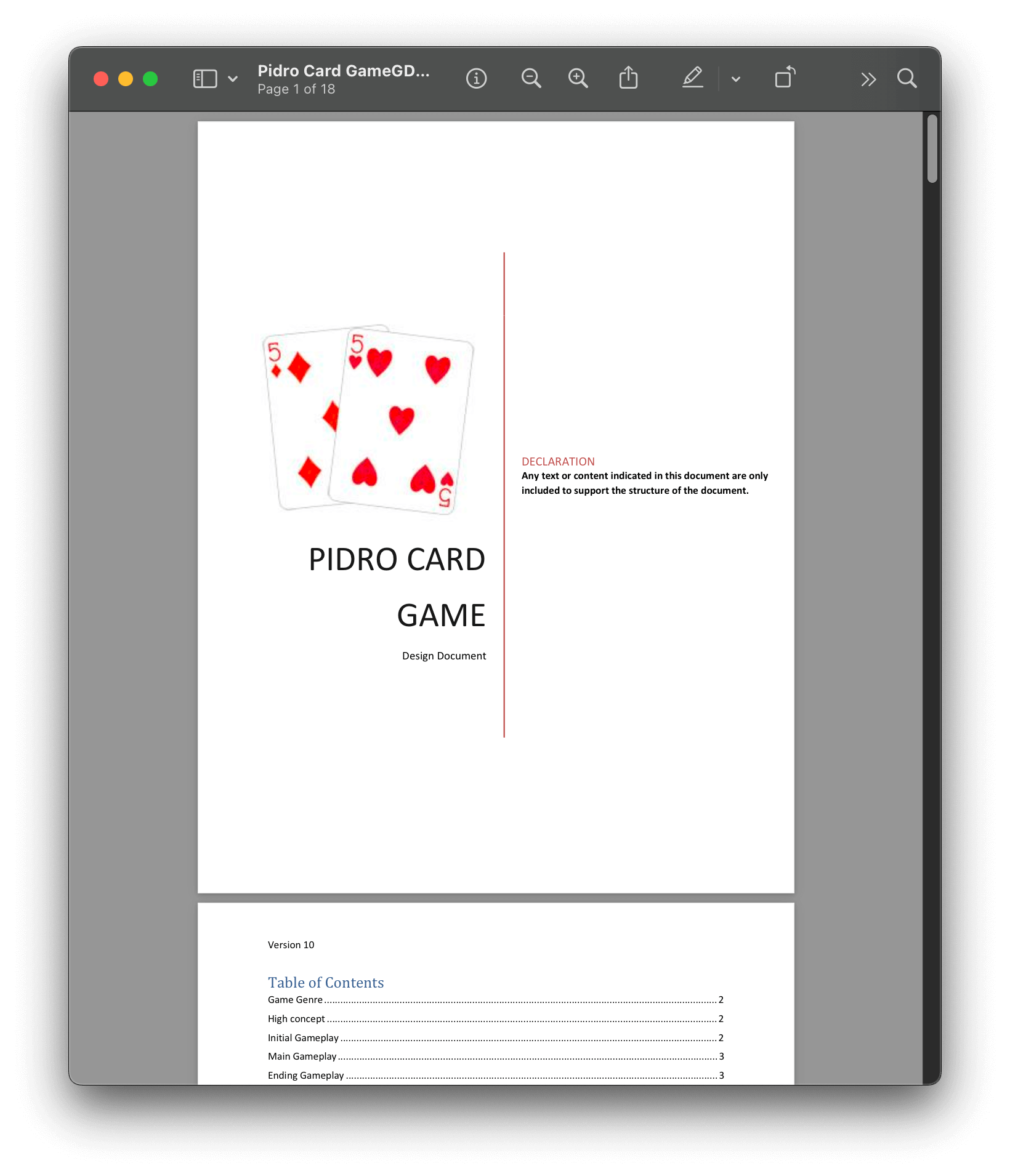 The original Pidro Design Document