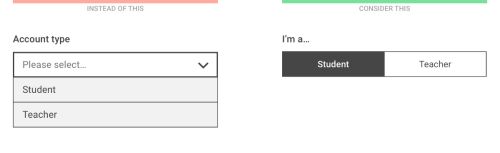 Dropdown alternatives for better (mobile) forms – Zoltan Kollin – Medium
