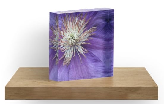 Purple Flower Acrylic Block