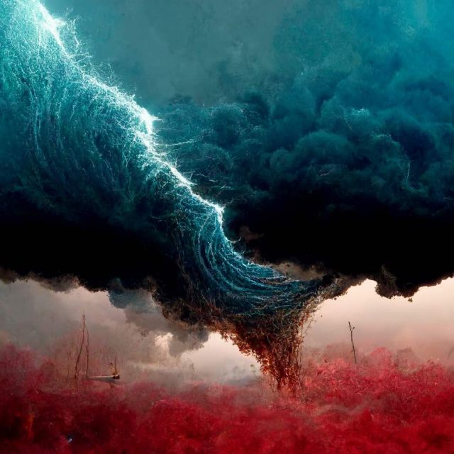 AI-generated painting of a stormy sea