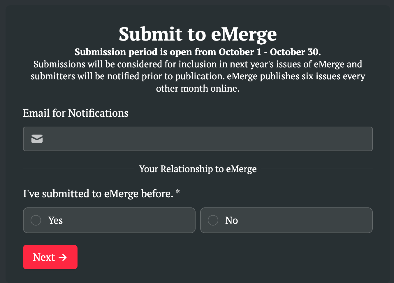 Submit to eMerge