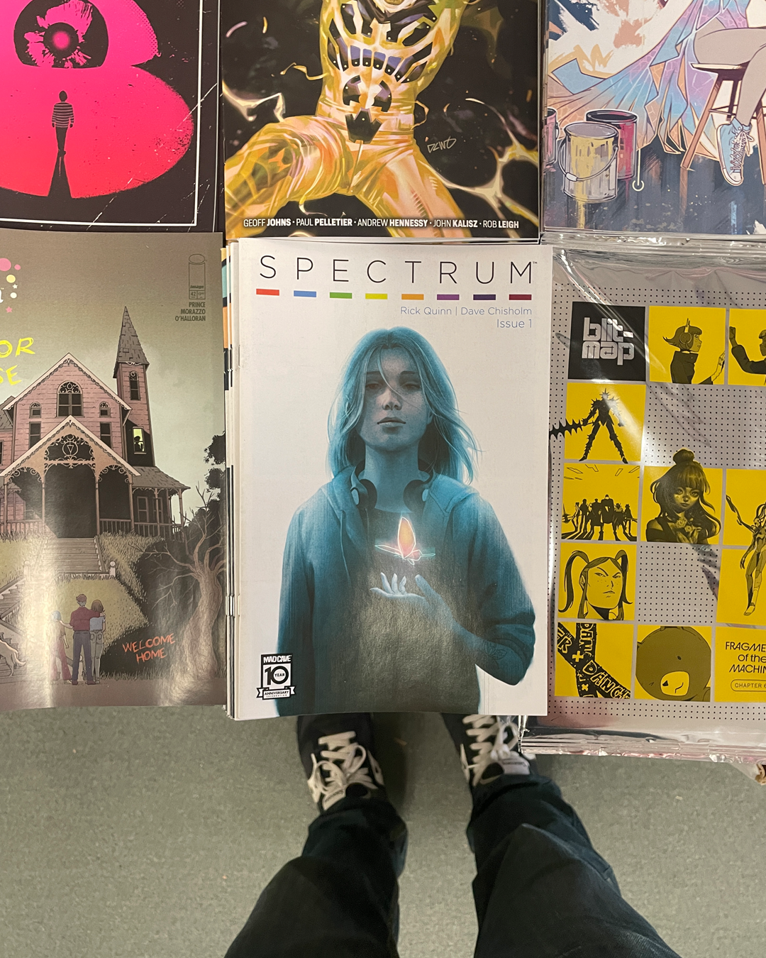 Spectrum #1 on a table of new release comics