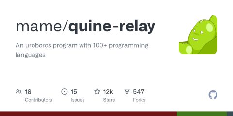 GitHub - mame/quine-relay: An uroboros program with 100+ programming languages