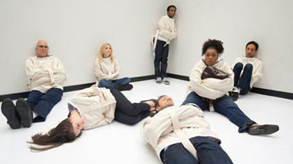 Community season 2 episode 21, "Paradigms of Human Memory" included a clip from a nonexistent show where the study group is committed to an asylum.