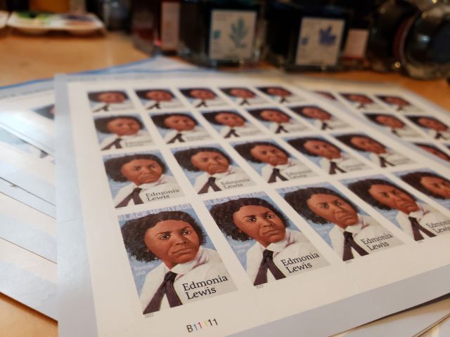 USPS stamps honoring Edmonia Lewis