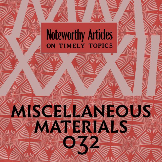 Miscellaneous Materials 032 Cover