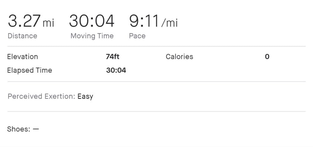 running a 5k at 9:11 pace