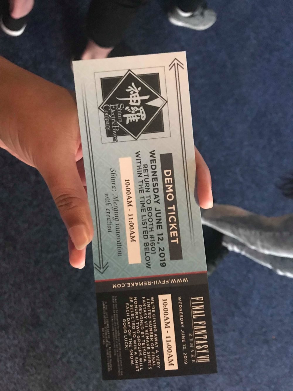 the ticket to the demo
