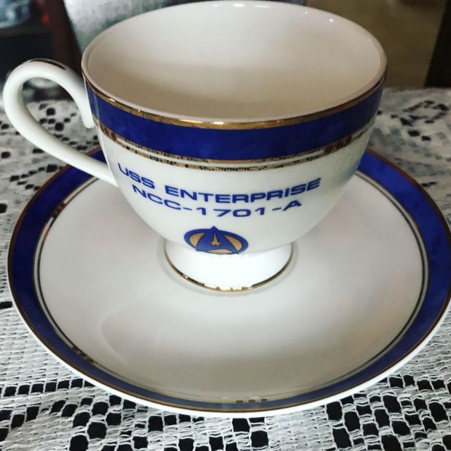 USS Enterprise Star Trek branded teacup