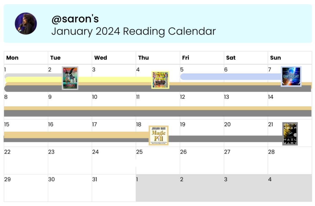 An image similar to the prior two, except, the lines are thicker and now overlap. They have rounded starting edges, and when they finish in a book cover, the book cover has a coloured border the same colour as the line.