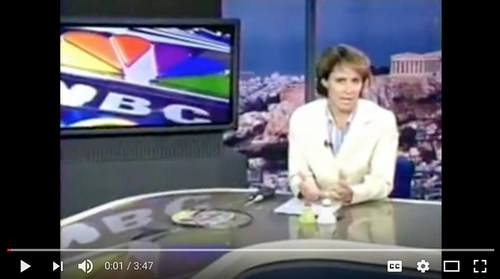 still from Mary Carillo rant on Badminton, 2004 Olympics