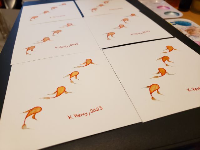 Hand drawn koi fish