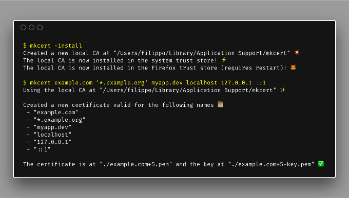 mkcert: valid HTTPS certificates for localhost