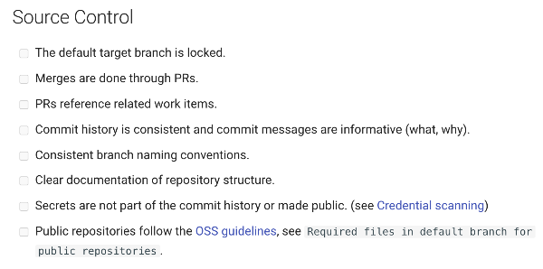 Engineering Fundamentals Checklist - Code With Engineering Playbook