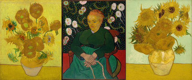Vincent Van Gogh sunflowers triptych re-creation