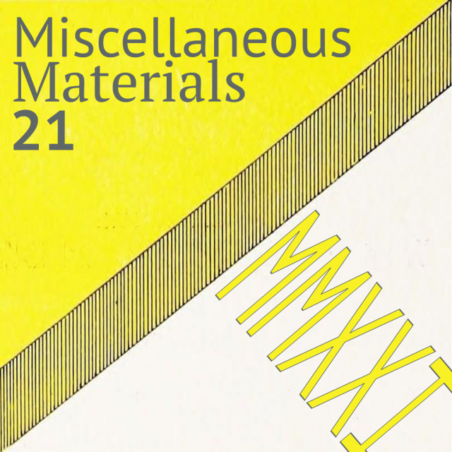 MM021 Miscellaneous Materials Collection #21
