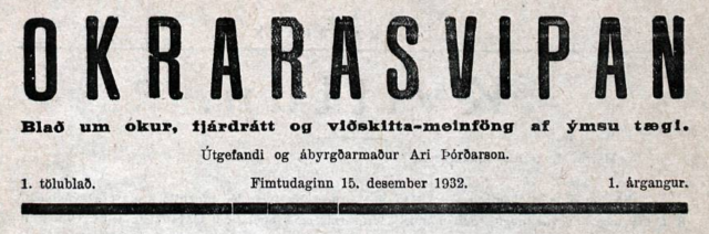 Okrarasvipan, 1. tbl.