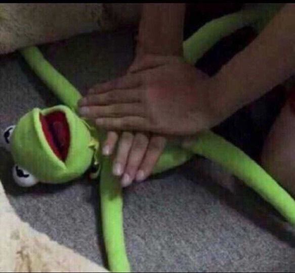 Kermit undergoing CPR