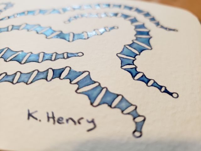 hand-drawn generative art drawing in blue ink