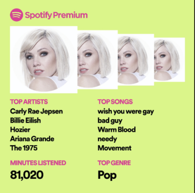 sabrina\'s spotify wrapped 2019