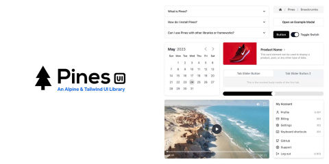 Pines - Alpine and Tailwind UI Library