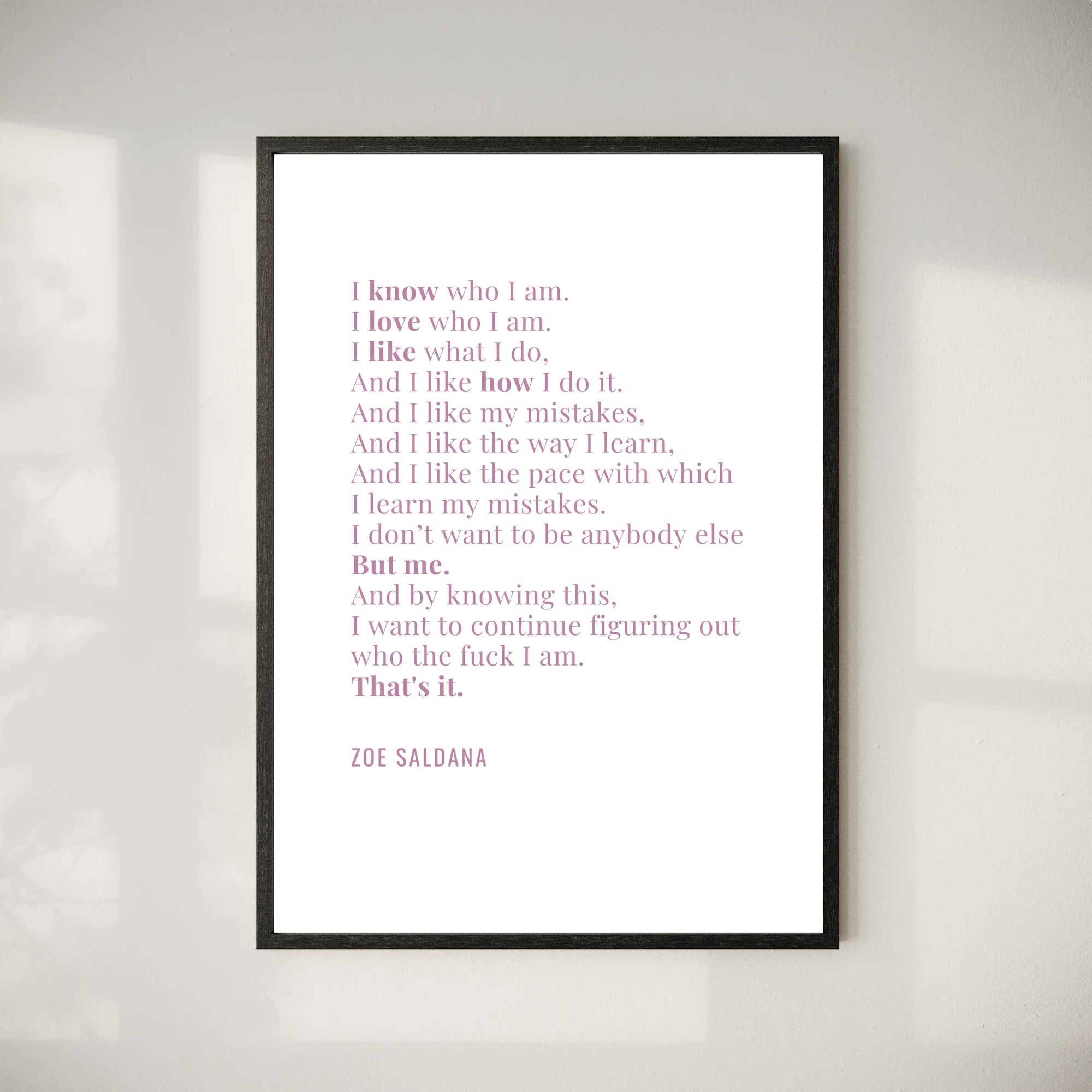 Positive Affirmations Digital Print Zoe Saldana Inspirational Feminist Quote  Digital Print - Etsy UK