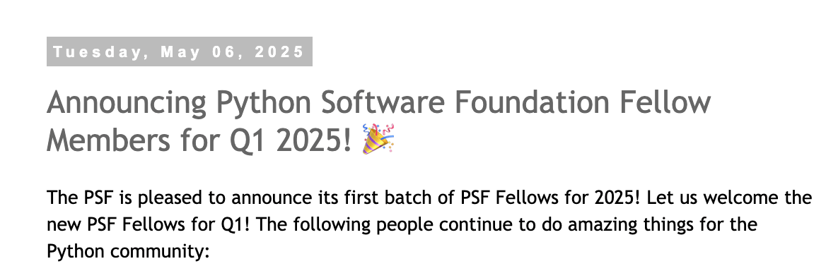 TSBT39: PSF Fellow Status