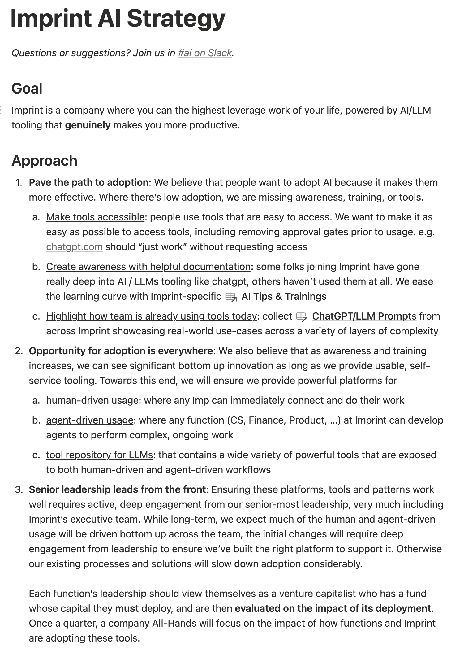 Facilitating AI adoption at Imprint @ Irrational Exuberance