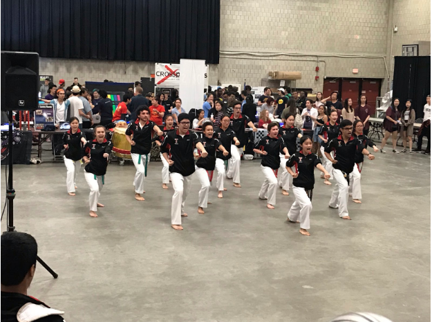 the taekwondo team at activities midway
