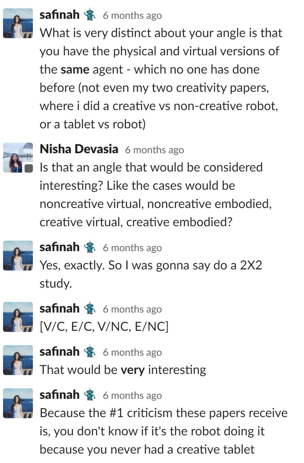 slack message