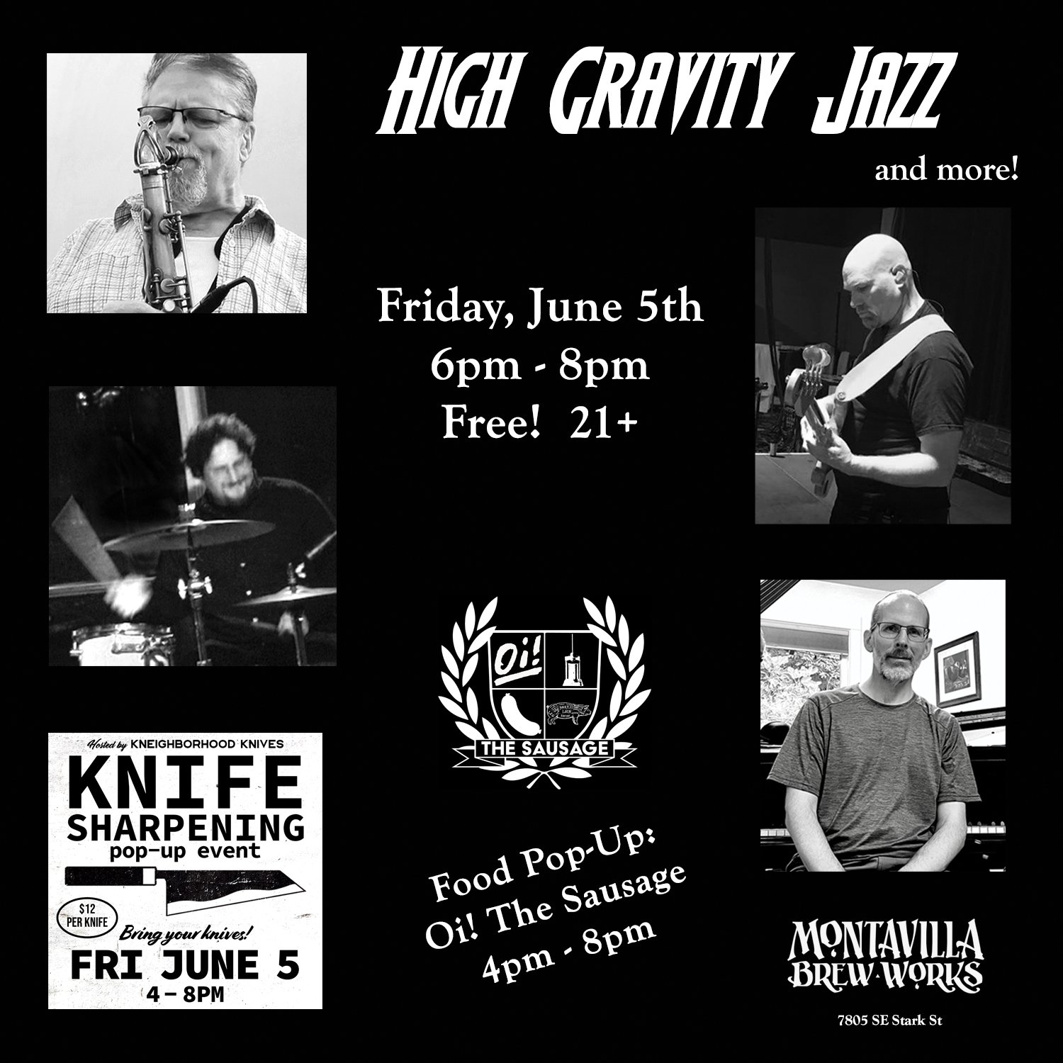 THIS WEEK: LIVE MUSIC, KNIFE SHARPENING AND FOOD POP-UPS!
