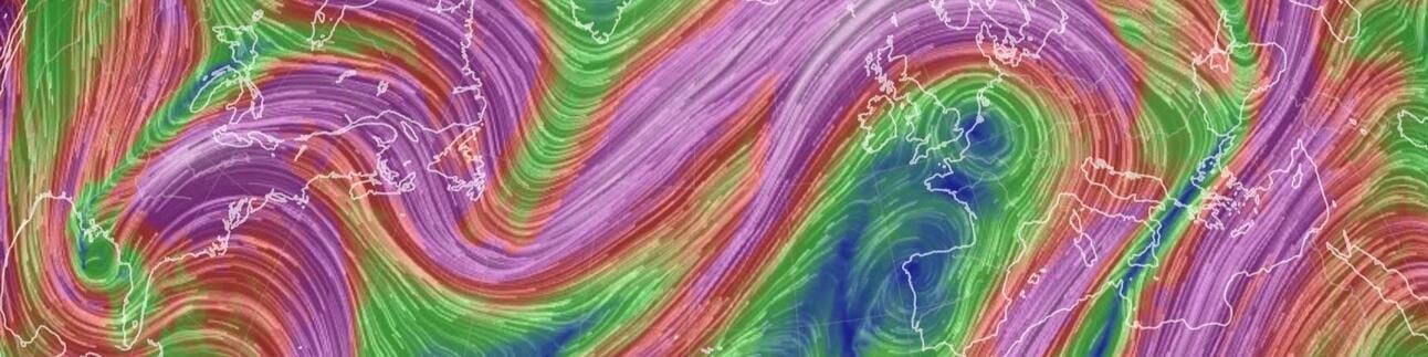 jet stream data visualization of showing swirling lines and colors