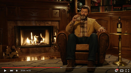 Nick Offerman Drinks Whiskey [enable images; click to view]