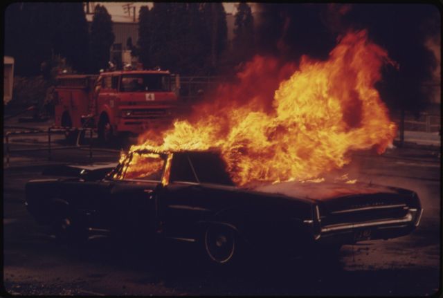 Image (Public Domain): U.S. National Archives: Actual Demonstration by the Fire Department Training Station. Photographer: David Falconer.