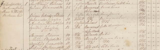 Verslunarhús Örum & Wulfs á Eskifirði í manntalinu 1860