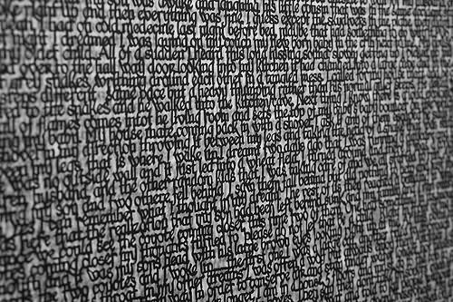 Detail from Annie Vought's cut paper art and typography [click to view]