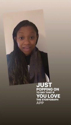 Screengrab of an Instagram story of me talking to camera. In the screenshot you can see captions that read: "Just popping on to say that if you love the StoryGraph app..."