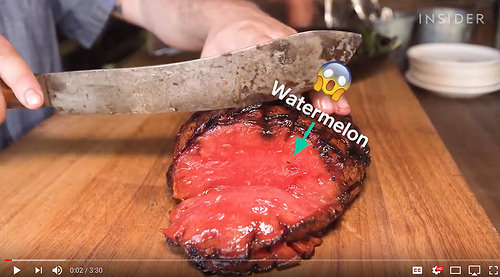 Watermelon Smoked to Look Like Meat [click to learn more]