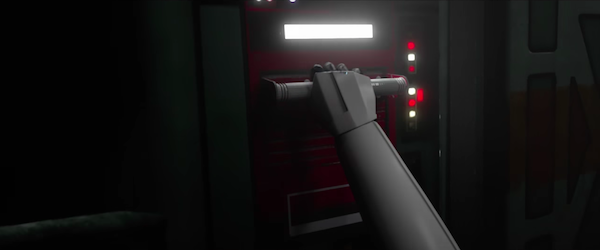 a first-person view of your hands in white body armor