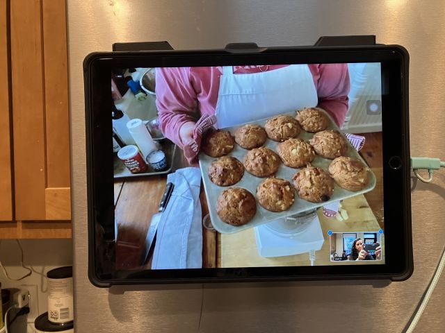 my ipad showing Julia and her muffins still in the tin