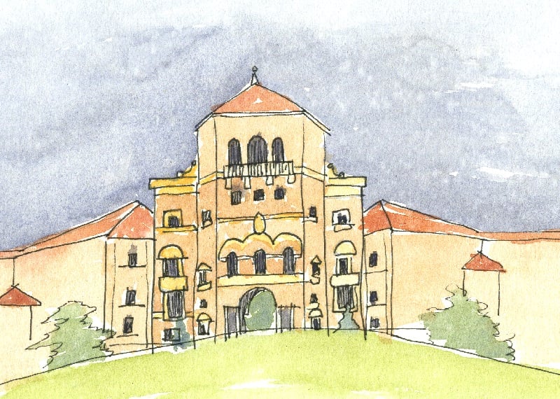 Sketch of Weatherford Hall