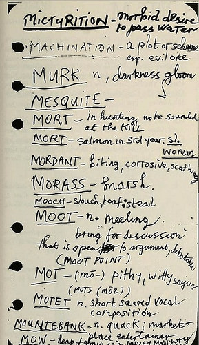 Page from Nick Cave's Handwritten Dictionary [enable images; click for more