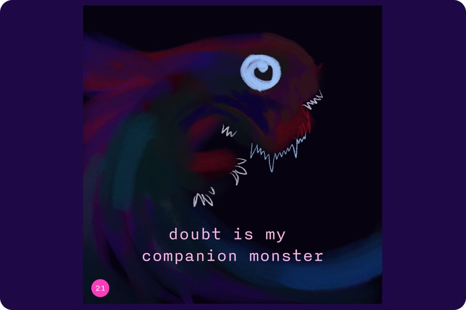 an amorphous creature with big eyes