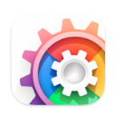 The Browser Actions icon/logo: A many-colored cogwheel on a white background