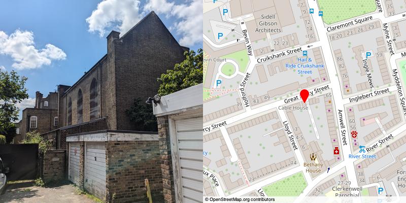 A picture and map of the mews