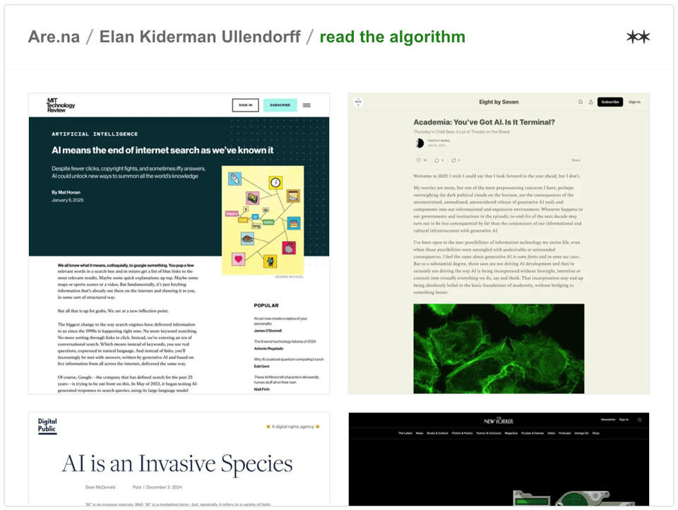A screenshot of a channel titled read the algorithm.