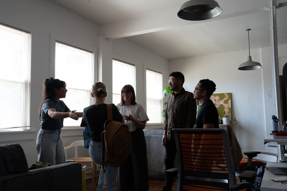 Lizzie meeting Halie for the very first time.