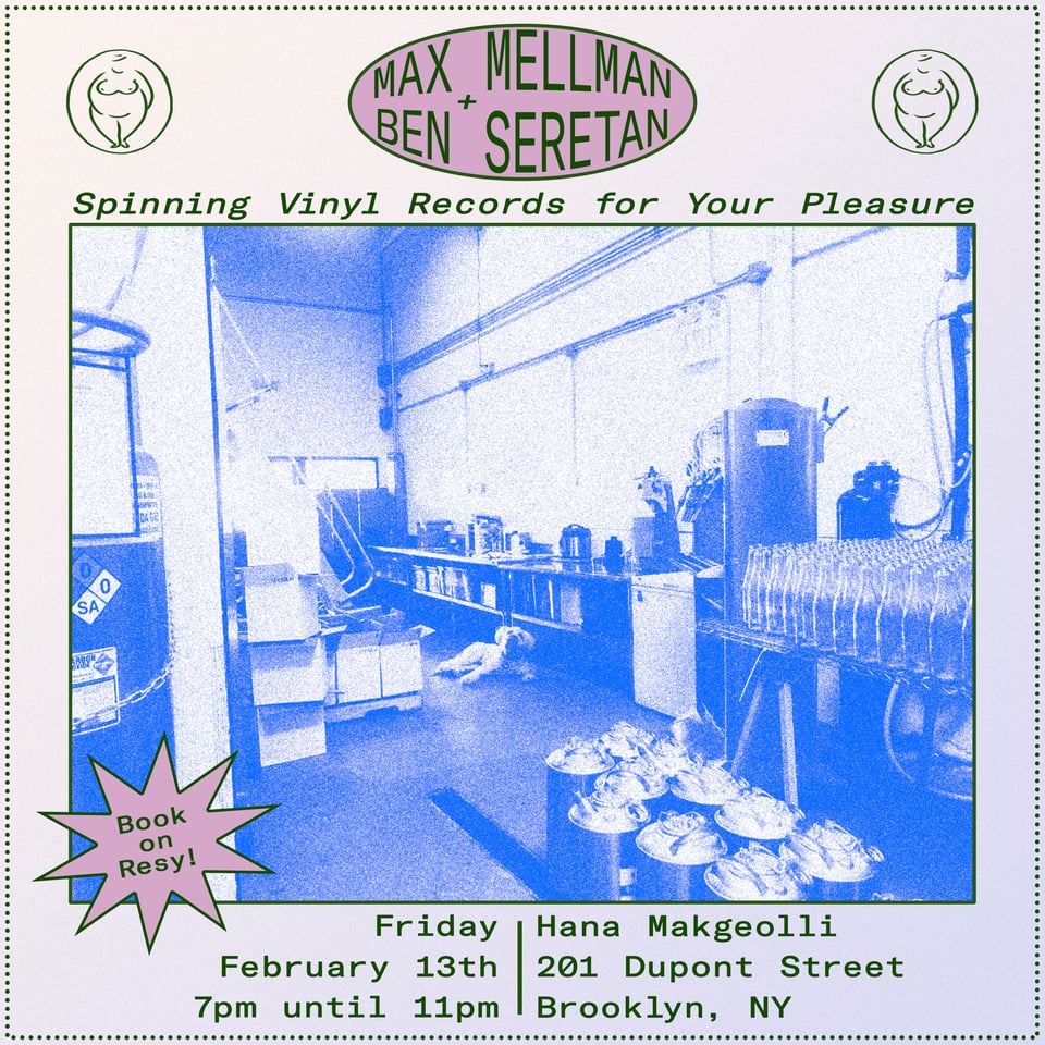 flyer for the Hana Makgeolli hang on Friday the 13th - a very cute dog hangs out in their distillery